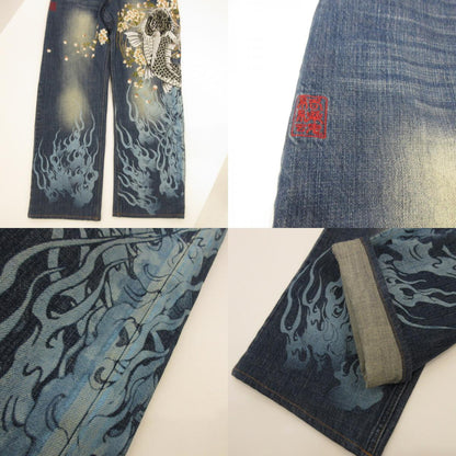 [Used] Karakuri Tamashii | Karakuridamasii Climbing Carp Denim Pants C223711 Blue Size: 32