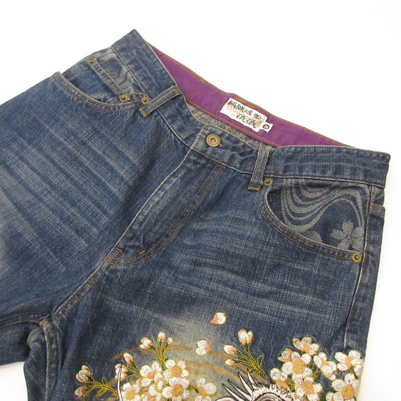 [Used] Karakuri Tamashii | Karakuridamasii Climbing Carp Denim Pants C223711 Blue Size: 32