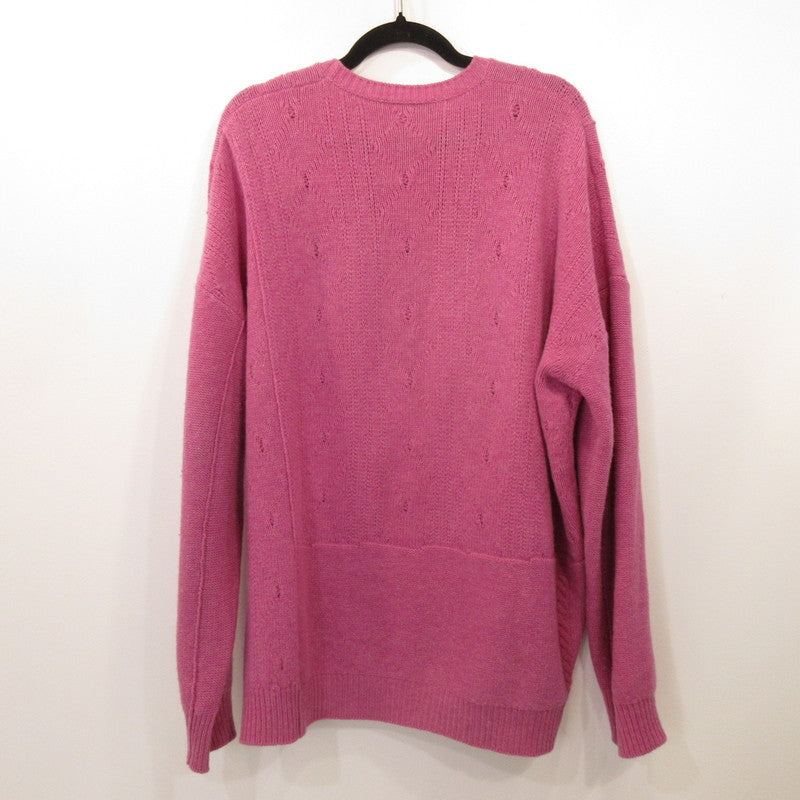 RAF SIMONS | Loose Fit Braid Relief Printed Sweater Pink Size: 1