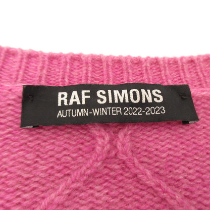 RAF SIMONS | Loose Fit Braid Relief Printed Sweater Pink Size: 1