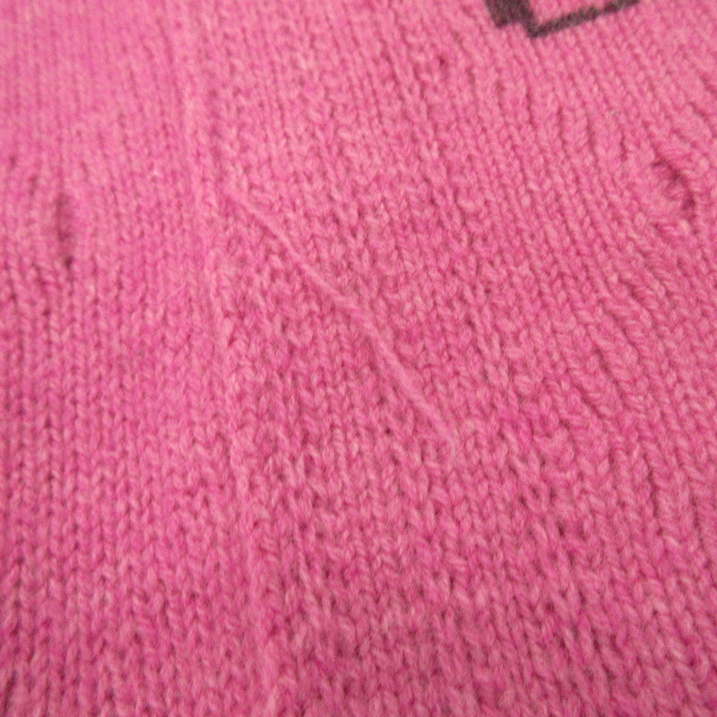 RAF SIMONS | Loose Fit Braid Relief Printed Sweater Pink Size: 1