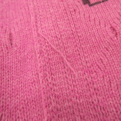 RAF SIMONS | Loose Fit Braid Relief Printed Sweater Pink Size: 1