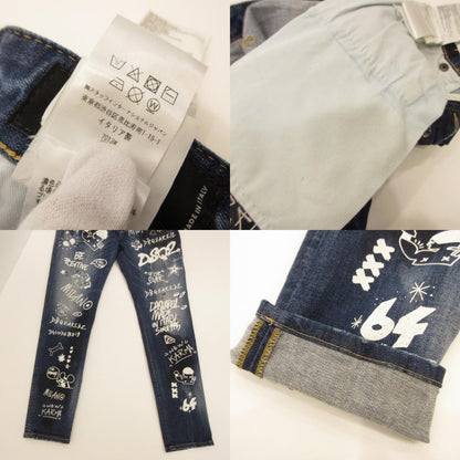 DSQUARED2 | DARK GRAFFITI WASH SKATER DENIM JEANS S74LB1099 Authentic Blue Size: 46