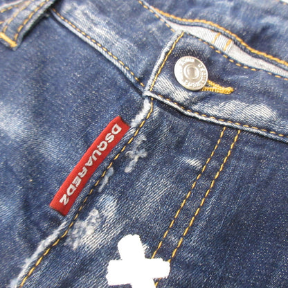DSQUARED2 | DARK GRAFFITI WASH SKATER DENIM JEANS S74LB1099 Authentic Blue Size: 46