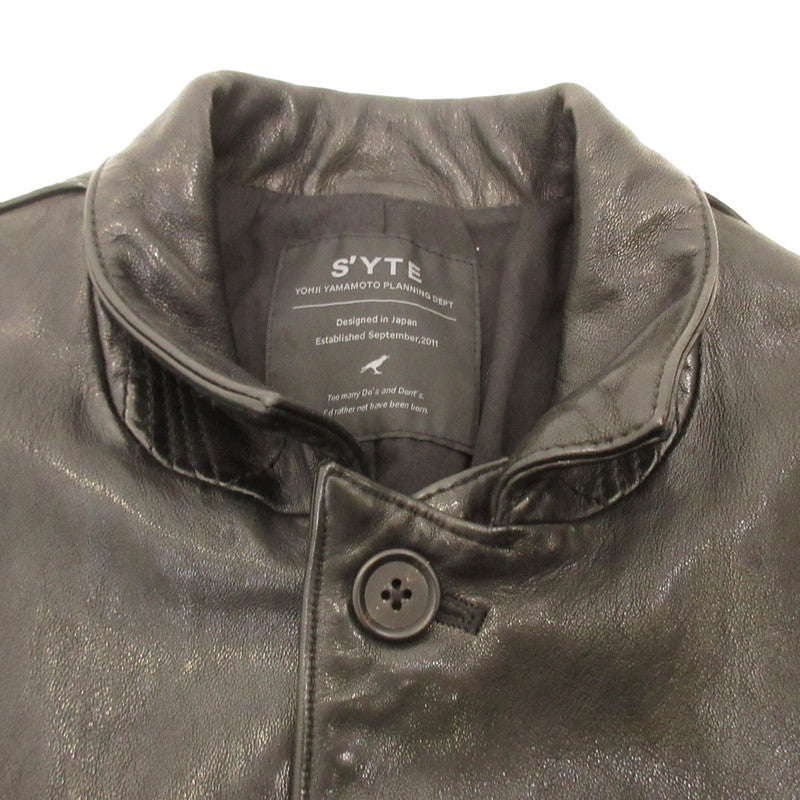 S'YTE:YOHJI YAMAMOTO | S'YTE YOHJI YAMAMOTO VEGETABLE TANNED AND WASHED SHEEP LEATHER Leather UV-J52-702 Black Size: 3