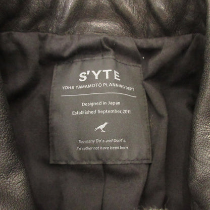 S'YTE:YOHJI YAMAMOTO | S'YTE YOHJI YAMAMOTO VEGETABLE TANNED AND WASHED SHEEP LEATHER Leather UV-J52-702 Black Size: 3