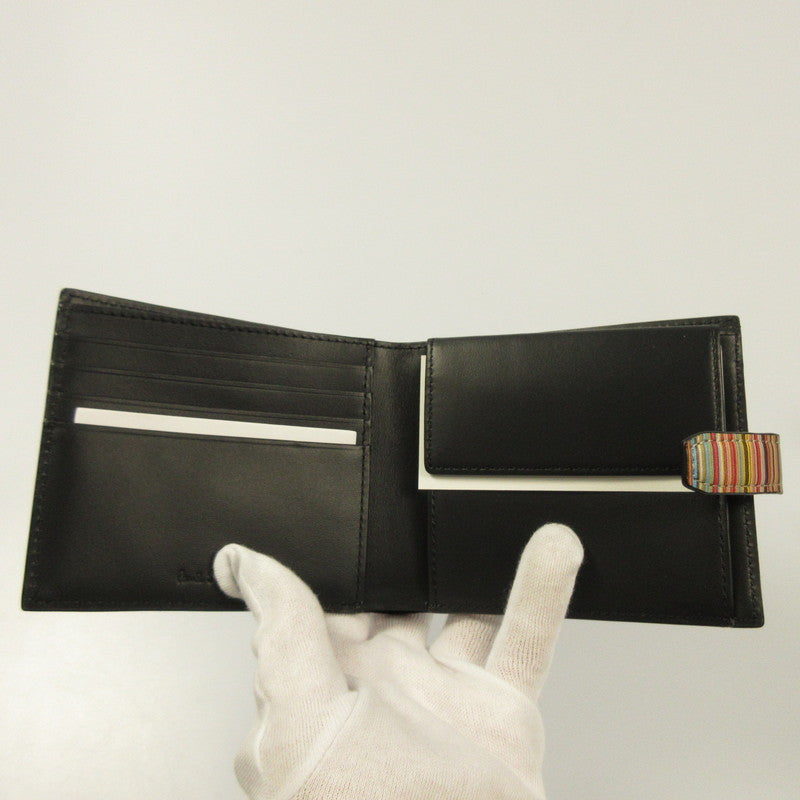 Paul Smith | Paul Smith Signature Stripe Tab Bi-Fold Wallet 553409 P060 Black