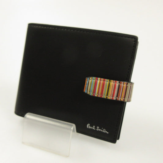 Paul Smith | ポール・スミス シグネチャーストライプタブ 二つ折り財布 553409 P060 ブラック