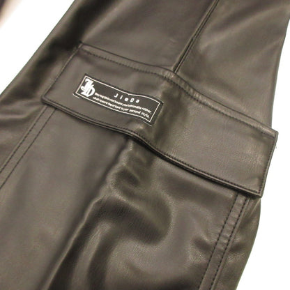 Jieda | Jieda SWING CARGO DENIM PANTS Cargo Pants Jie-22S-PT11 Faux Leather Black Size: 1