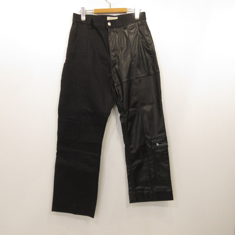 Jieda | Jieda SWING CARGO DENIM PANTS Cargo Pants Jie-22S-PT11 Faux Leather Black Size: 1