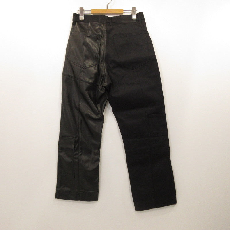 Jieda | Jieda SWING CARGO DENIM PANTS Cargo Pants Jie-22S-PT11 Faux Leather Black Size: 1