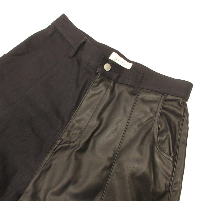 Jieda | Jieda SWING CARGO DENIM PANTS Cargo Pants Jie-22S-PT11 Faux Leather Black Size: 1