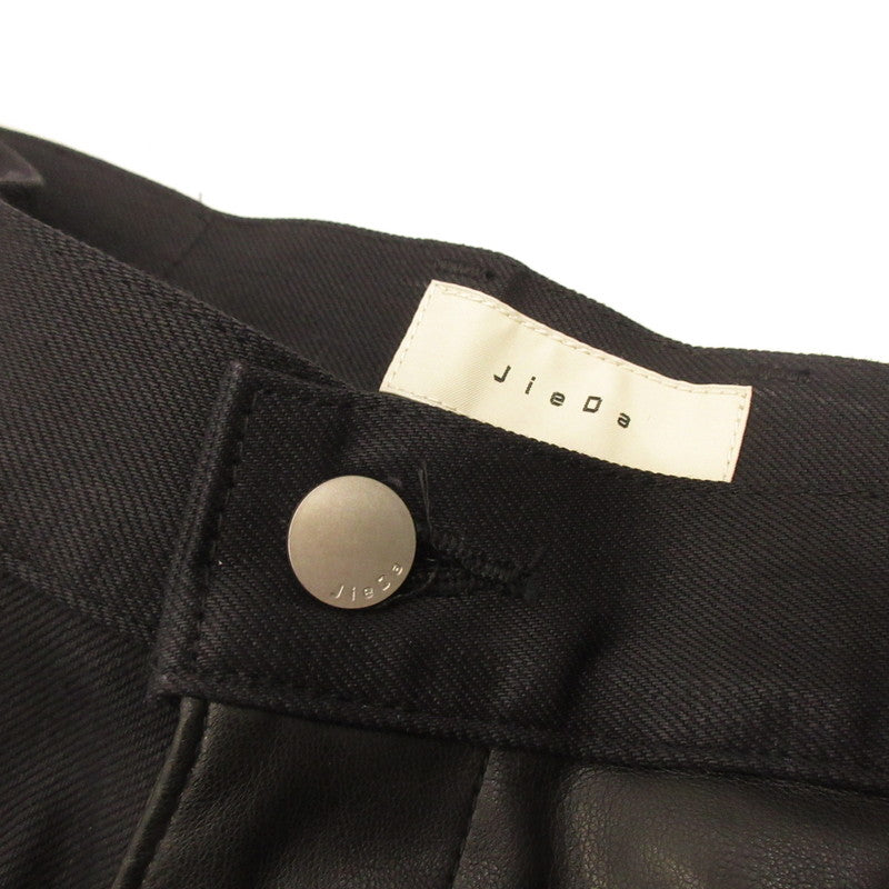 Jieda | Jieda SWING CARGO DENIM PANTS Cargo Pants Jie-22S-PT11 Faux Leather Black Size: 1