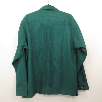 LONG SLEEVES GUAYABERA Long Sleeve Shirt ESG-01LP-JAW Green Size: 40
