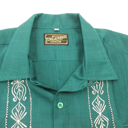 LONG SLEEVES GUAYABERA Long Sleeve Shirt ESG-01LP-JAW Green Size: 40