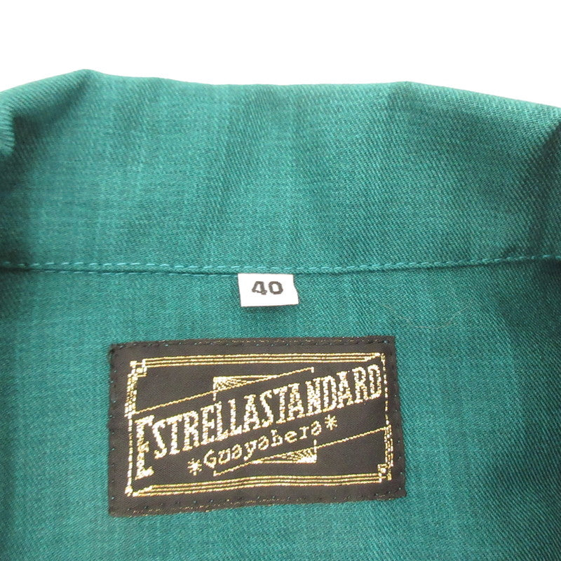 LONG SLEEVES GUAYABERA Long Sleeve Shirt ESG-01LP-JAW Green Size: 40