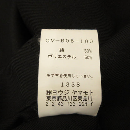 Ground Y | Ground Y Double Collar Back Long Shirt Long Sleeve Shirt GV-B05-100 Black Size: 3