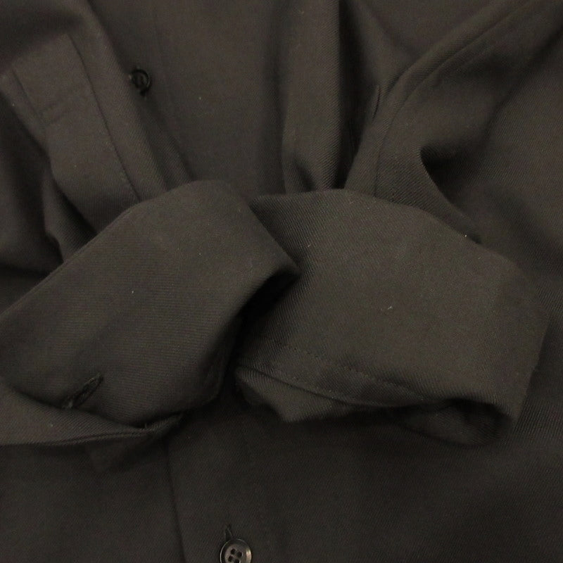 Ground Y | Ground Y Double Collar Back Long Shirt Long Sleeve Shirt GV-B05-100 Black Size: 3