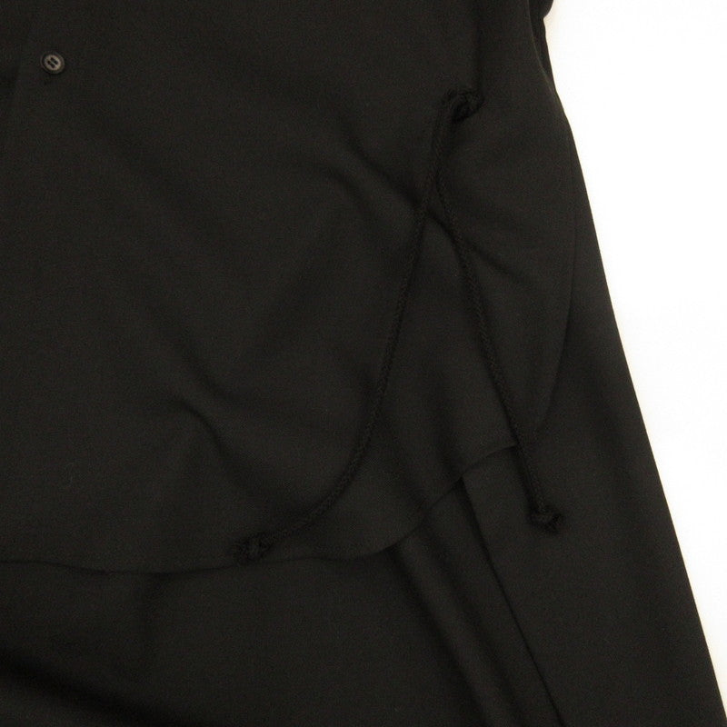 Ground Y | Ground Y Double Collar Back Long Shirt Long Sleeve Shirt GV-B05-100 Black Size: 3