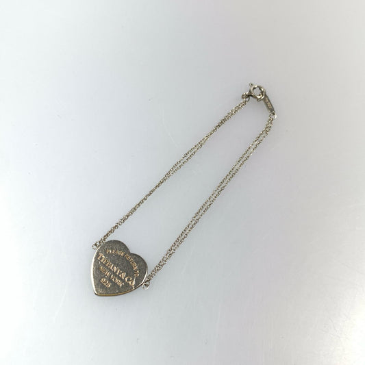 【中古】Tiffany&co | ティファニー ハート タグ ダブル チェーン ブレスレット ブレスレット シルバー
