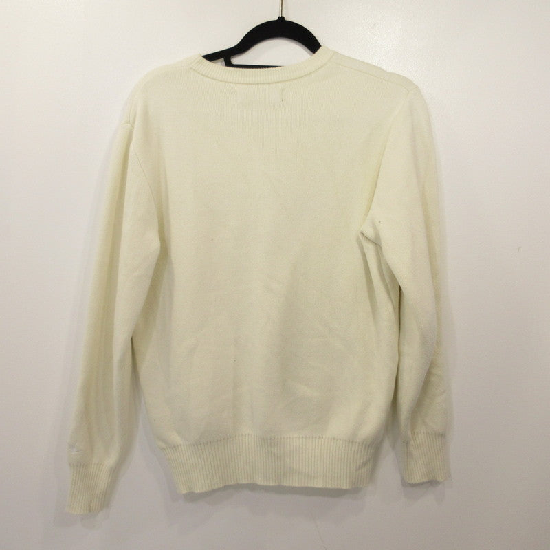 1 PIU 1 UGUALE 3 | Uno Piu Uno Uguale Tre Gradation 3D Logo Knit Sweater USK-23018 White Size: S