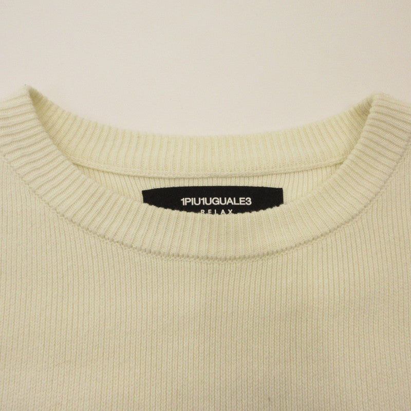 1 PIU 1 UGUALE 3 | Uno Piu Uno Uguale Tre Gradation 3D Logo Knit Sweater USK-23018 White Size: S