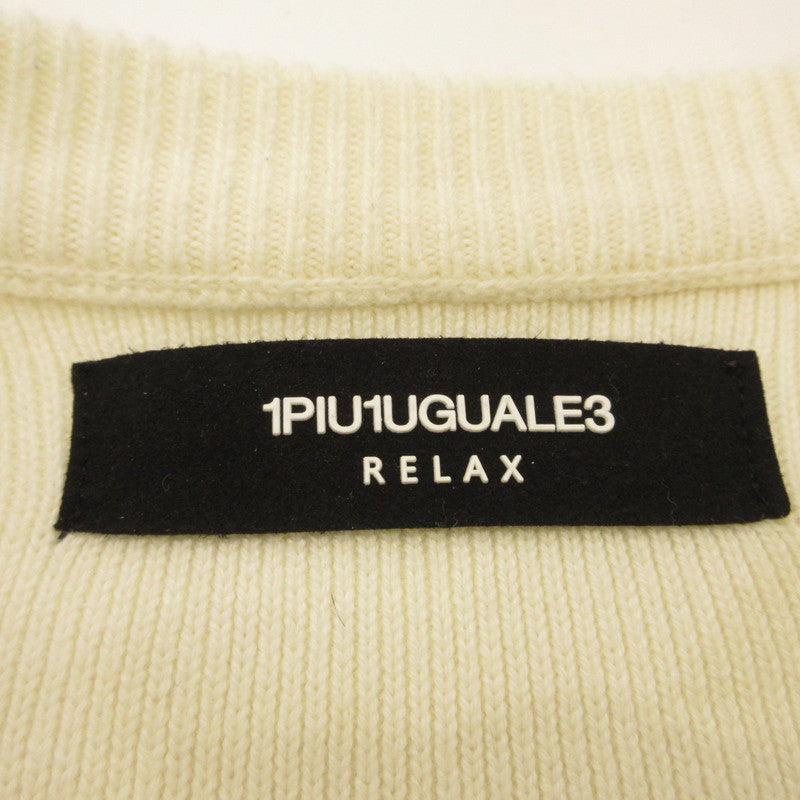 1 PIU 1 UGUALE 3 | Uno Piu Uno Uguale Tre Gradation 3D Logo Knit Sweater USK-23018 White Size: S