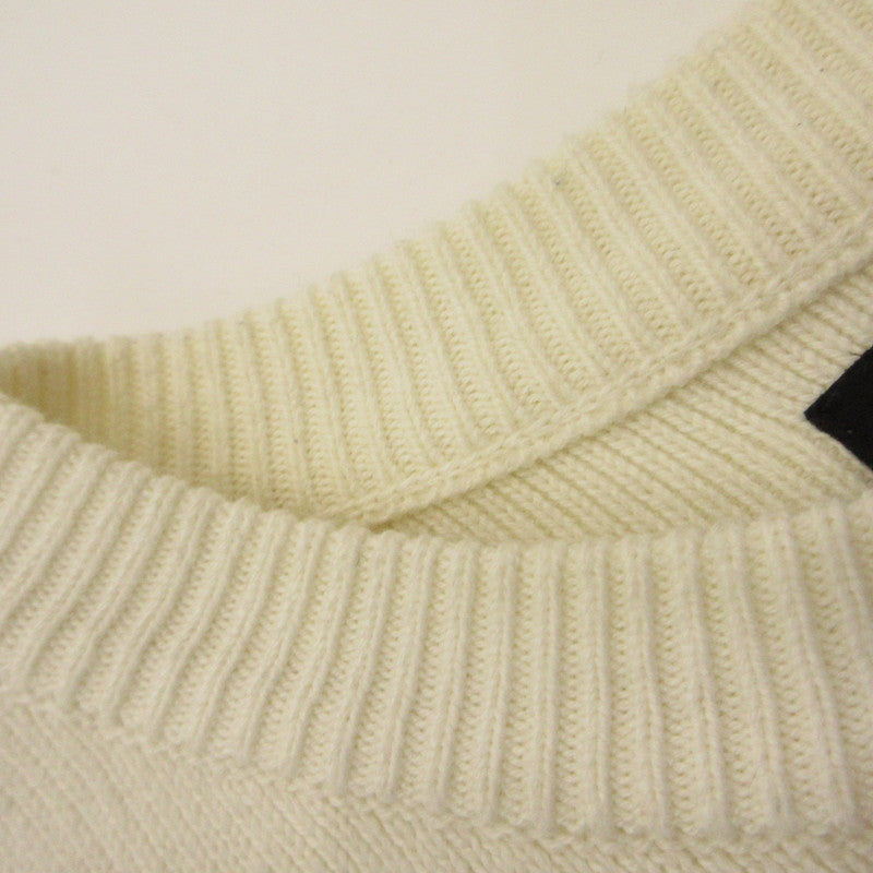 1 PIU 1 UGUALE 3 | Uno Piu Uno Uguale Tre Gradation 3D Logo Knit Sweater USK-23018 White Size: S