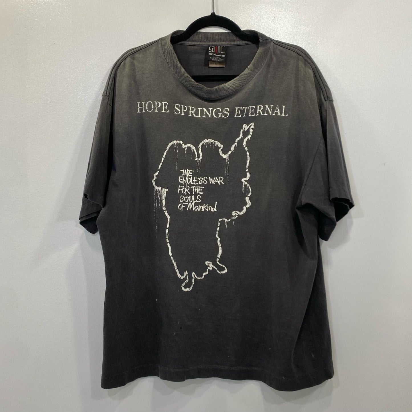 SAINT MICHAEL | セントマイケルセイントマイケル SS TEE / HOPE SPRING 半袖Ｔシャツ SM-HR8-0000-006 USED加工 グレー サイズ：L【姫路東店】
