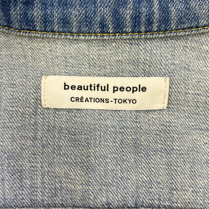 beautiful people | ビューティフルピープル セルヴィッチデニムリメイクGジャン デニム 1635102402 ジュニア サイズ：160 ライトブルー【姫路東店】