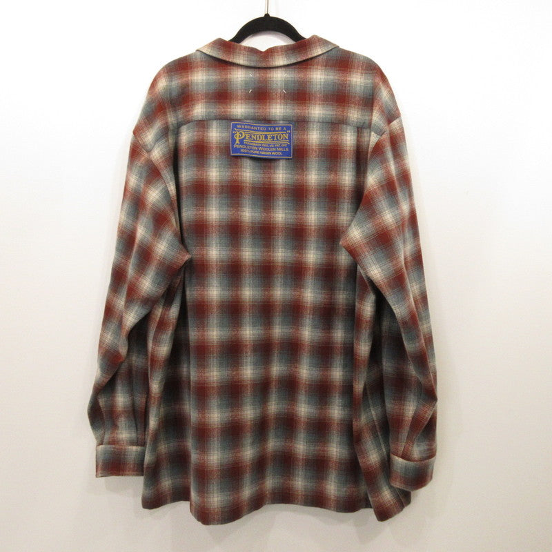 【中古】Maison Margiela | メゾンマルジェラ オーバーサイズチェックネルシャツ 長袖シャツ S67DT0010 国内正規品 サイズ：46
