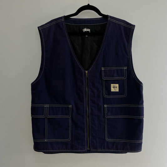 STUSSY | ステューシー POLY COTTON WORK VEST ベスト 115439 ネイビー サイズ：XL