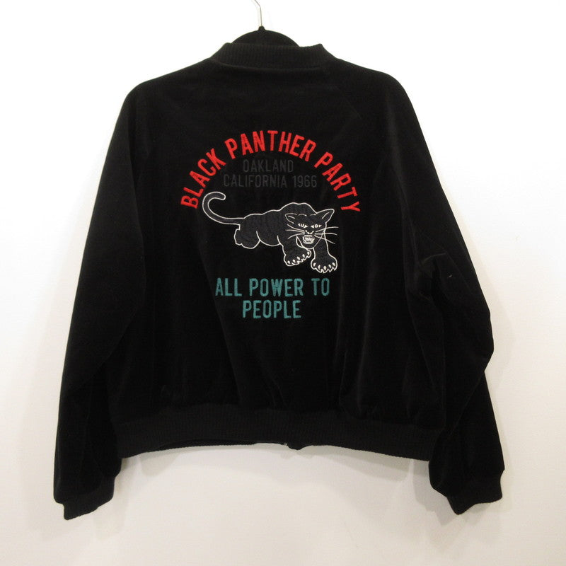 HIGH!STANDARD(聖林公司 | HIGH STANDARD BLACK PANTHER Velour Souvenir Jacket Black Size: S