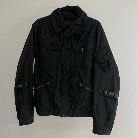 【中古】G-STAR | ジースター FLIGHT COMBAT JACKET ナイロンジャケット D19124-C655 ブラック サイズ：S