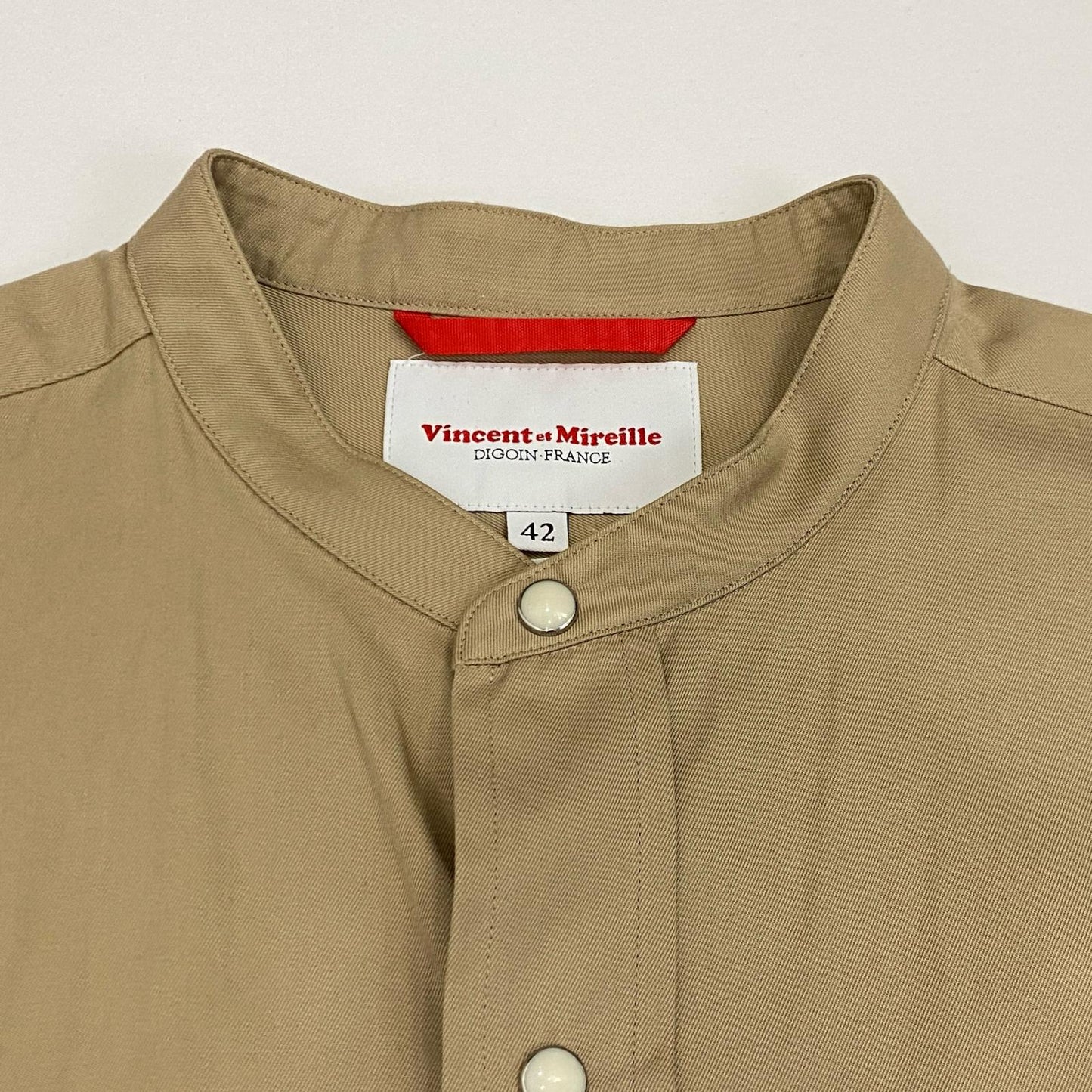 Vincent et Mireille | バンソンエミレイユ BAND COLLAR SHIRTS 長袖シャツ VM192SK11271 2019S/S ベージュ サイズ：42【姫路東店】