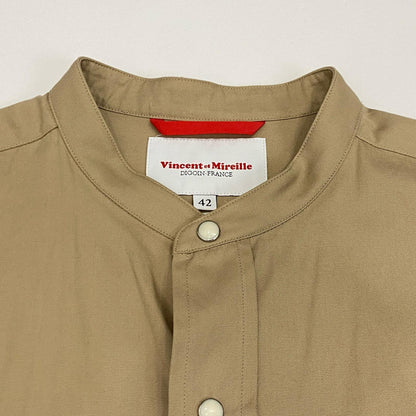 Vincent et Mireille | バンソンエミレイユ BAND COLLAR SHIRTS 長袖シャツ VM192SK11271 2019S/S ベージュ サイズ：42【姫路東店】