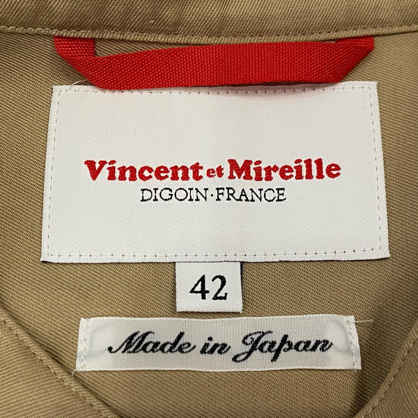 Vincent et Mireille | バンソンエミレイユ BAND COLLAR SHIRTS 長袖シャツ VM192SK11271 2019S/S ベージュ サイズ：42【姫路東店】