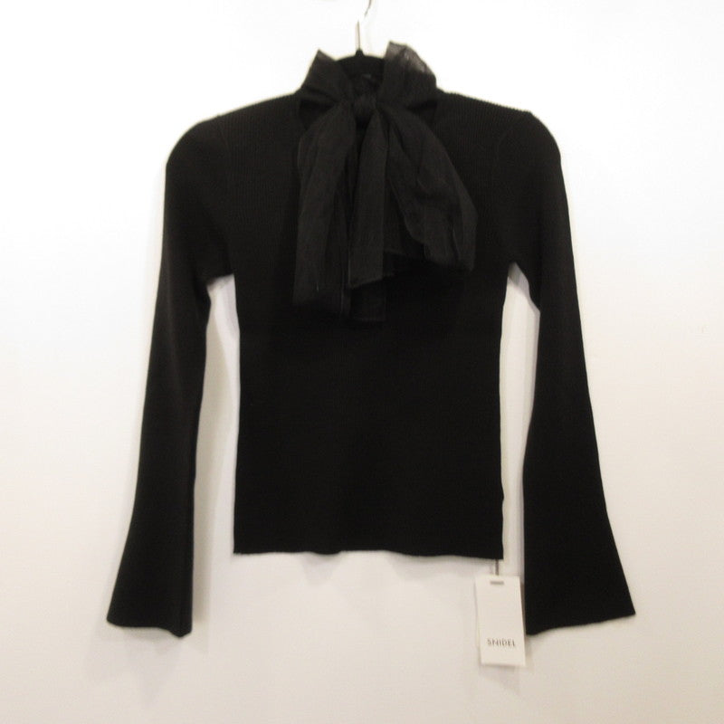 【中古】snidel | スナイデル ニュアンスリボンニットプルオーバー ニット SWNT254225 ｻｲｽﾞ:F ブラック