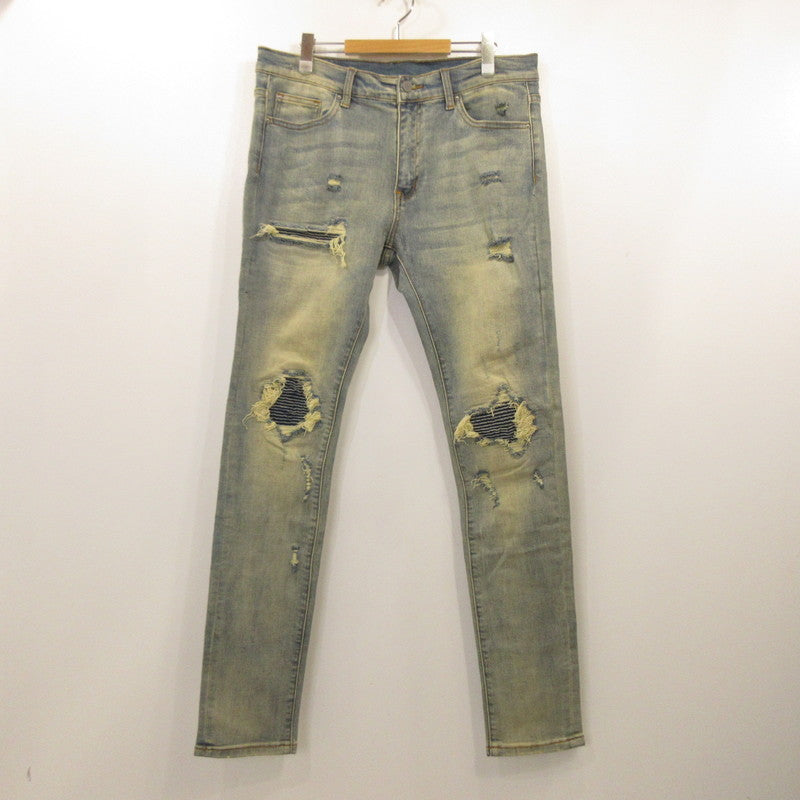 【中古】mnml | ミニマル X162 STRETCH DENIM デニムパンツ ライトブルー サイズ：34