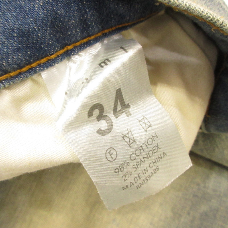 【中古】mnml | ミニマル X162 STRETCH DENIM デニムパンツ ライトブルー サイズ：34