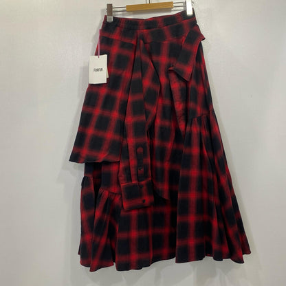 furfur | ファーファー シャツドッキングチェックスカート スカート RWFS254054 2025A/W ｻｲｽﾞ:F レッド【姫路東店】