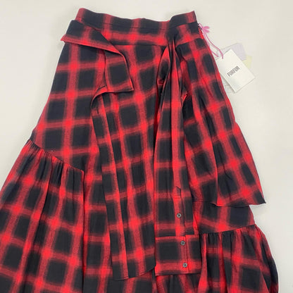 furfur | ファーファー シャツドッキングチェックスカート スカート RWFS254054 2025A/W ｻｲｽﾞ:F レッド【姫路東店】