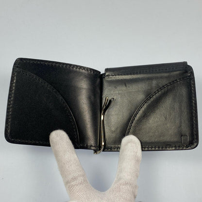 TOCHIGI LEATHER CLIP WALLET 札入れ W016 マネークリップ付札入れ ブラック【姫路東店】