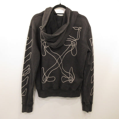 OFF-WHITE | OFF-WHITE ABSTRACT ARROWS SLIM HOODIE OMBB034F19E30011 Authentic Domestic Product Black Size: S