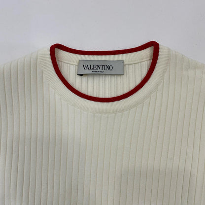 Valentino | ヴァレンチノ Embroidered Logo Ribbed Jumper ニット TB3KC10T58A 2020AW ホワイト サイズ：M【姫路東店】