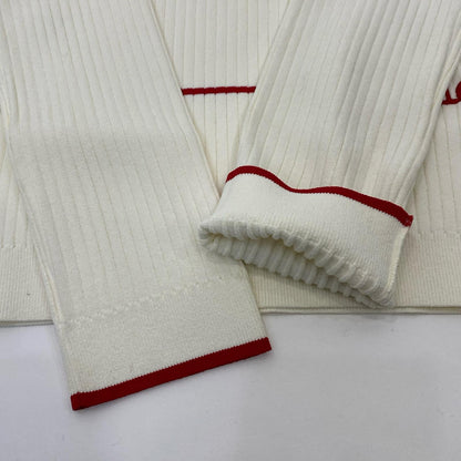 Valentino | ヴァレンチノ Embroidered Logo Ribbed Jumper ニット TB3KC10T58A 2020AW ホワイト サイズ：M【姫路東店】