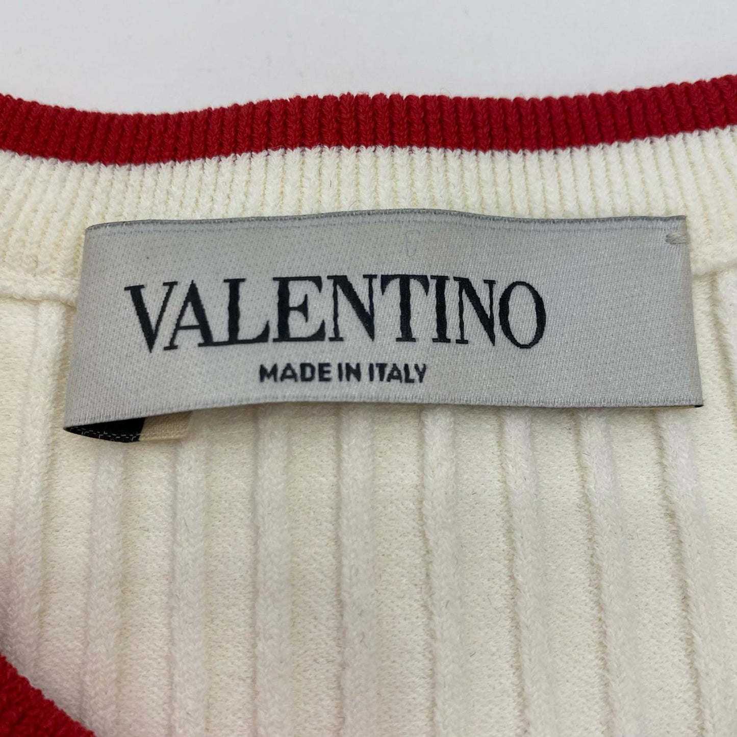 Valentino | ヴァレンチノ Embroidered Logo Ribbed Jumper ニット TB3KC10T58A 2020AW ホワイト サイズ：M【姫路東店】