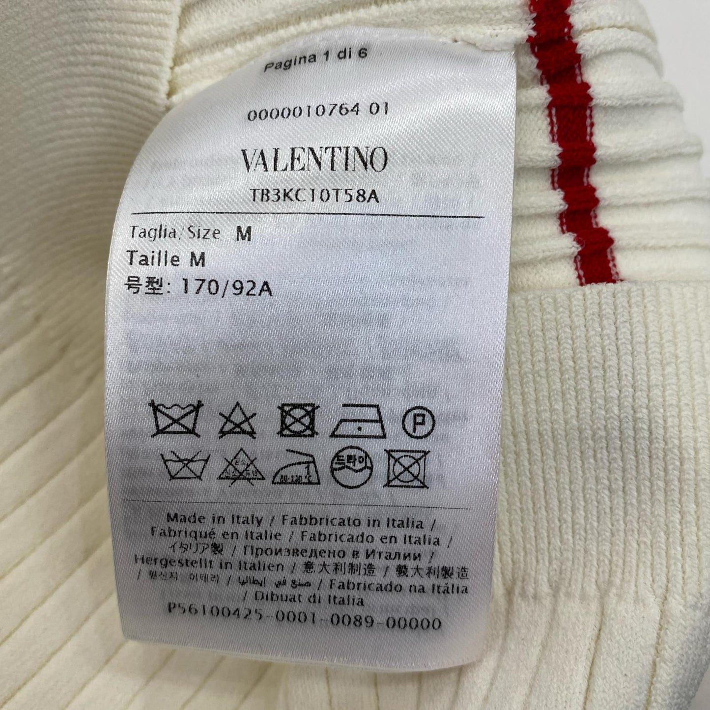Valentino | ヴァレンチノ Embroidered Logo Ribbed Jumper ニット TB3KC10T58A 2020AW ホワイト サイズ：M【姫路東店】