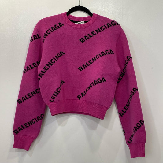 BALENCIAGA | バレンシアガ ジャガードロゴ ニット 510243 ピンク サイズ：34