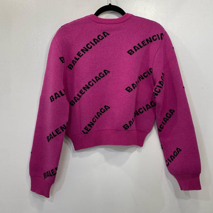 BALENCIAGA | Balenciaga Jacquard Logo Knit 510243 Pink Size: 34
